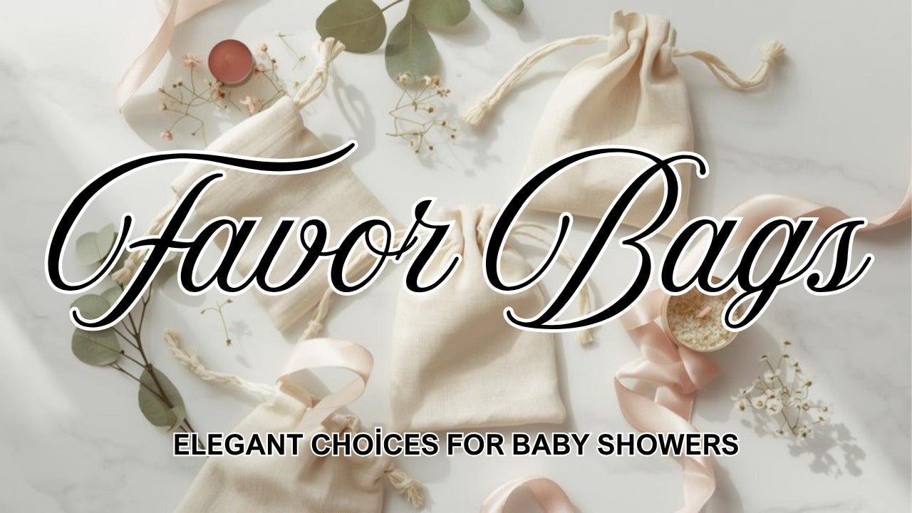 Sacchetti bomboniera di cotone per baby shower a tema