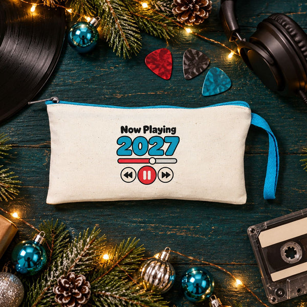 Astuccio di Natale – 9 motivi Natale e Capodanno 2027, astuccio in tessuto con zip colorata 21 × 10 cm, 6 colori – cotone - Pamusan.it