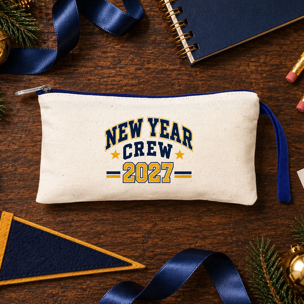 Astuccio di Natale – 9 motivi Natale e Capodanno 2027, astuccio in tessuto con zip colorata 21 × 10 cm, 6 colori – cotone - Pamusan.it