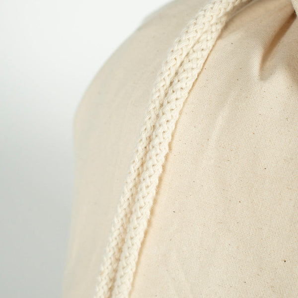 Christmas Drawstring Backpack Natural Cotton Rope Cord Close-Up - Pamusan.com