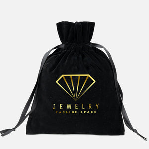 Personalized Black Velvet Drawstring Pouch – 6" × 8" (15 × 20 cm) - Pamusan.com
