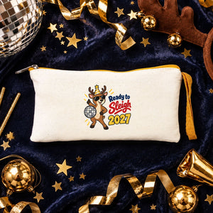 Astuccio di Natale – 9 motivi Natale e Capodanno 2027, astuccio in tessuto con zip colorata 21 × 10 cm, 6 colori – cotone - Pamusan.it