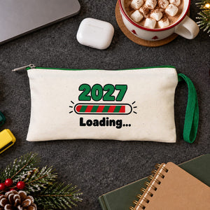 Astuccio di Natale – 9 motivi Natale e Capodanno 2027, astuccio in tessuto con zip colorata 21 × 10 cm, 6 colori – cotone - Pamusan.it