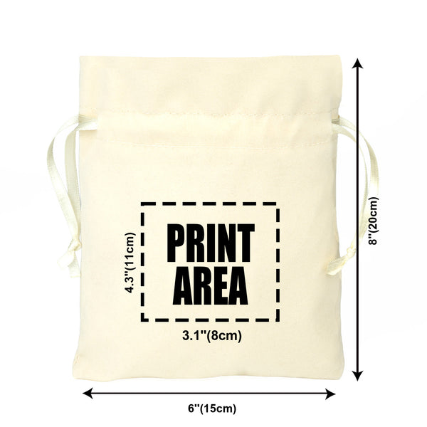 Personalized Natural Velvet Drawstring Pouch – 6" × 8" (15 × 20 cm) - Pamusan.com
