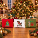Pochette trucchi di Natale – 9 design Natale e Capodanno 2027, trousse con zip 21 × 15 cm – cotone