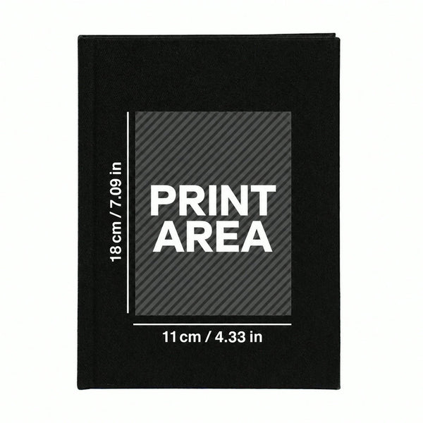 Black Canvas Notebook with Custom Logo – A5 (7.9" × 5.5" / 20 × 14 cm), 80 Sheets, Bulk Corporate Gifts - Pamusan.com