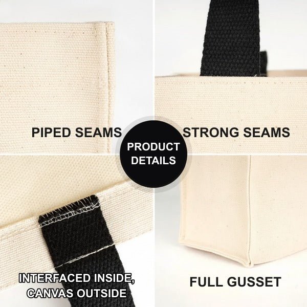 Custom Canvas Tote Bag – Small Printed 9"x10"x4" (22x25x10 cm) - Pamusan.com