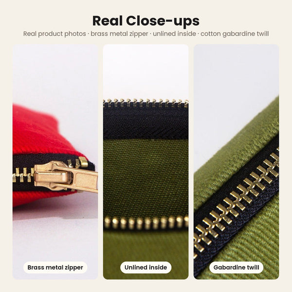 Christmas Makeup Bags Bulk – 9 Holiday & New Year 2027 Designs, Zipper Clutch 8.3" × 6" (21 × 15 cm) – Cotton Gabardine - Pamusan.com