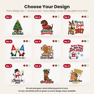 Christmas Makeup Bags Bulk – 9 Holiday & New Year 2027 Designs, Zipper Clutch 8.3" × 6" (21 × 15 cm) – Cotton Gabardine - Pamusan.com