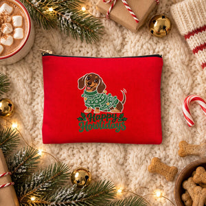 Christmas Makeup Bags Bulk – 9 Holiday & New Year 2027 Designs, Zipper Clutch 8.3" × 6" (21 × 15 cm) – Cotton Gabardine - Pamusan.com