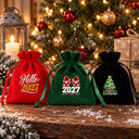 Pensierini di Natale – sacchetti in velluto 10 × 13 cm con coulisse in raso a rosa, rosso, verde o nero, 9 motivi Natale e Capodanno 2027 - Pamusan.it