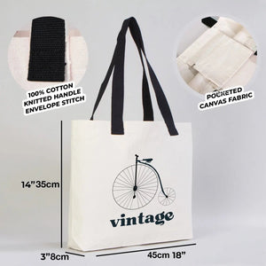 Borsa in tela con manici neri e tasca interna, misure 45x35x8 cm - Pamusan