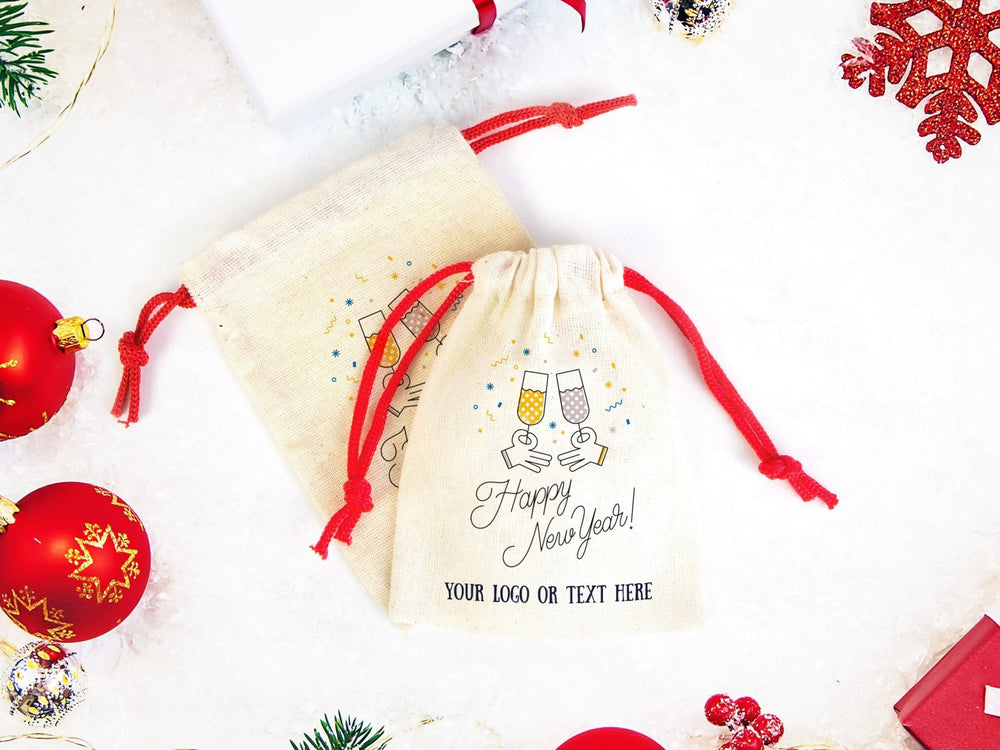 Happy New Year Bags, Custom Family or Company Gift Bags - Pamusan.com