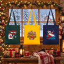 Borse regalo di Natale in stoffa – tote bag riutilizzabile in cotone 35 × 40 cm, verde, giallo o blu navy, 9 motivi Natale e Capodanno 2027 - Pamusan.it