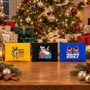 Gadget Capodanno – pochette trucchi con 9 design Happy New Year 2027, pochette con zip 21 × 15 cm – cotone - Pamusan.it