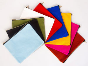 Organizer Cosmetic Bag ,Blue Clutch Bag 8"W x 6"H , Logo Design Make Up Bag - Pamusan.com