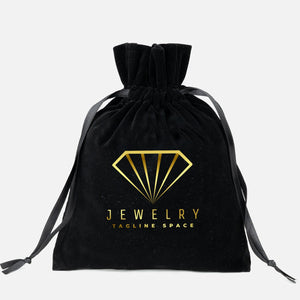 Personalized Black Velvet Drawstring Pouch – 6" × 8" (15 × 20 cm) - Pamusan.com
