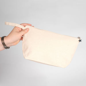 Custom Canvas Zipper Pouch 10" x 6" x 2" – Gusseted Makeup Bag, 320 g/m²