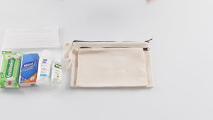 Pochette non Foderata – 21 × 15 cm – (Personalizzabile) Pochette in Cotone con Zip