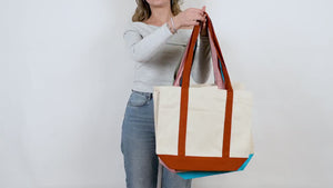 Grande Borsa Shopper di Tela con Manico Menta, 40 x 35 x 13 cm, Tote Bag Grande, Personalizzata