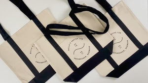 Grande Borsa Shopper in Tela di Tendenza con Manico Nero, 41x36x13 cm, Tote Bag Grande 320 g/m², Personalizzata
