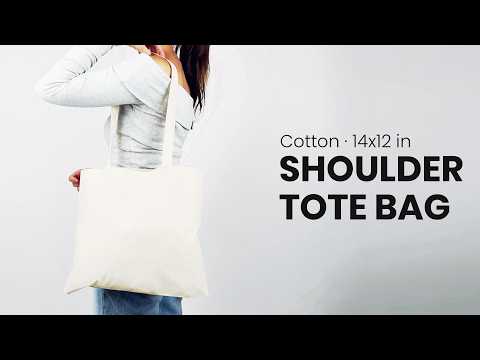 Tote Bag in Cotone con Tracolla – 35 × 30 cm – Naturale Grezza