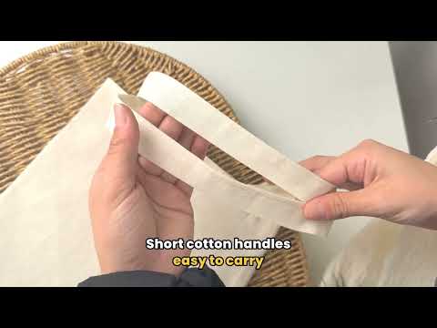 Tote Bag in Cotone Grezza 23x23 cm | Borsa Regalo in Cotone Naturale Leggero